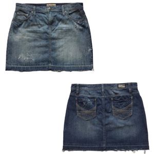 Earl Jeans Custom Bleached Distressed Mini Jean Skirt 10